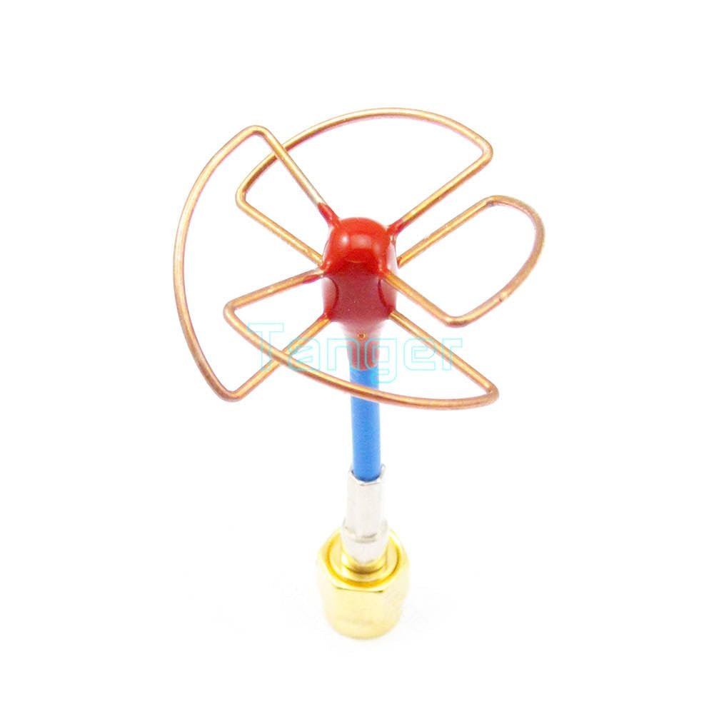 58GHz Gain Antenna 4 Leaf Blade 58G TX RX FPV Antenna SMA Male Circular Polarized Antenna with RG405 RG086 Blue Cable