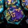 ARUOHHA Liquid Core DND Dice Set, 7pcs Resin Sharp Edged Dragons Dice RPG Role Playing Games, Purple Blue Polyhedral Dungeons D and D Dice with Gift Box D20 D12 D10 D8 D6 D4 view 3