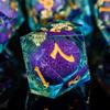 ARUOHHA Liquid Core DND Dice Set, 7pcs Resin Sharp Edged Dragons Dice RPG Role Playing Games, Purple Blue Polyhedral Dungeons D and D Dice with Gift Box D20 D12 D10 D8 D6 D4 view 4