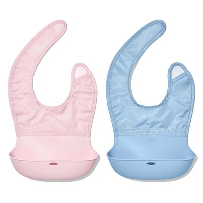 OXO Tot Roll-Up Bib - 2 Pack - Blossom and Dusk