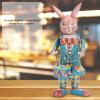 BYERZ Retro Rabbit Clockwork Toys, Rabbit Wind Up Toys Simple Fine Workmanship Swinging Drumming Tinplate for Collection view 3