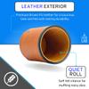 Luck Lab Brown Leather Dice Cup with Lid Including 6 Matching Pearl Dice - Tan Velvet Interior for Quiet Shaking - Use for Liars Dice Farkle Yahtzee Board Games view 3
