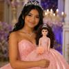 18 Quinceaera Last Doll with Umbrella Dress Stand ltima Mueca Mis Quince Aos Keepsake, Traditional Hispanic Mis 15 Doll, Ceremony & Table Centerpiece, Fully Accessorized KK18725-29 (Blush) view 2
