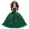18 Quinceaera Last Doll with Umbrella Dress Stand ltima Mueca Mis Quince Aos Keepsake, Traditional Hispanic Mis 15 Doll, Ceremony & Table Centerpiece, Full Accessory KK18725-33 (Emerald Green) view 1