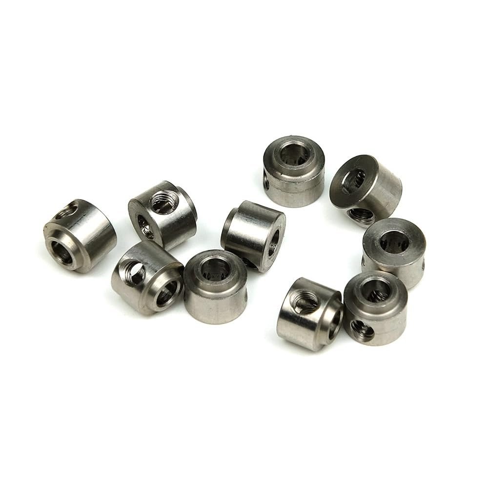 DAYUDDRICAR RC Airplane Part, 10 PCS Model Airplane CNC Wheel Lock Collar Shaft Axle Landing Gear Wheels Stopper Inner Dia 2.1/3.1/4.1/5.1mm Kit Spare Part for RC Model Airplane Plane Fix-wing Acccess