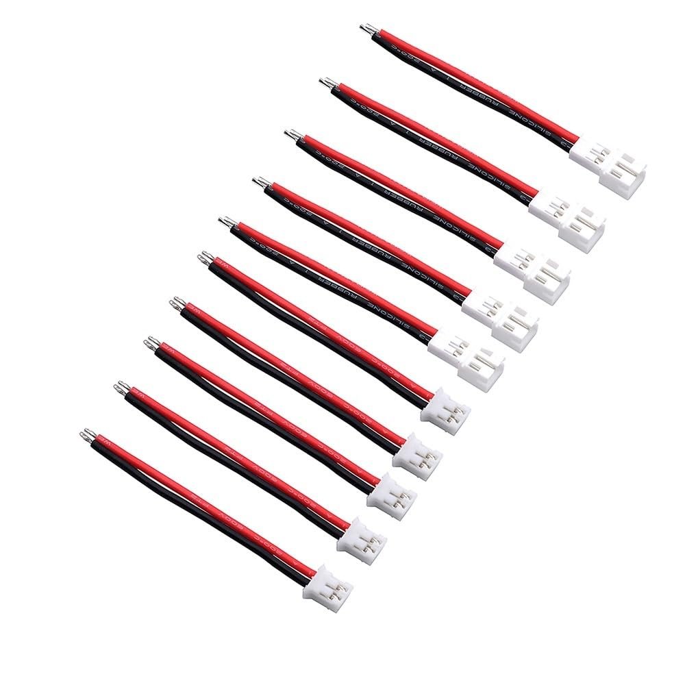 DAYUDDRICAR FPV Drone Part, 10 pcs 5cm 24AWG Tiny Whoop FPV for JST-PH 2.0 Female/Male Plug Silicone Cable Kit Spare Part for UR65 US65 UK65 Beta65 Micro FPV Drone Accessories (Color : Each 5 Male F