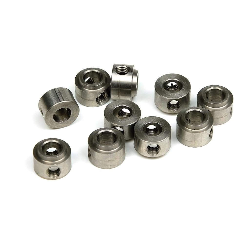 DAYUDDRICAR RC Airplane Part, 10 PCS Model Airplane CNC Wheel Lock Collar Shaft Axle Landing Gear Wheels Stopper Inner Dia 2.1/3.1/4.1/5.1mm Kit Spare Part for RC Model Airplane Plane Fix-wing Acccess