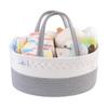 PHILORN Diaper Caddy Organizer, Cotton Rope Diaper Caddy Basket, Woven Diaper Caddy with Dividers, Nursery Storage Basket for Changing Table, Car Diaper Caddy, Baby Shower Gifts view 1