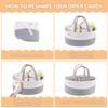 PHILORN Diaper Caddy Organizer, Cotton Rope Diaper Caddy Basket, Woven Diaper Caddy with Dividers, Nursery Storage Basket for Changing Table, Car Diaper Caddy, Baby Shower Gifts view 2