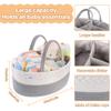 PHILORN Diaper Caddy Organizer, Cotton Rope Diaper Caddy Basket, Woven Diaper Caddy with Dividers, Nursery Storage Basket for Changing Table, Car Diaper Caddy, Baby Shower Gifts view 3