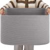 OIAHOMY XXLarge Rectangle Blanket Basket-96L, Cotton Woven Basket for Storage, Dirty Clothes Basket for Living Room, Nursery, Bedroom, Toy Organizing with Handle, 24" x 16" x 15", Grey view 1