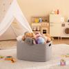 OIAHOMY XXLarge Rectangle Blanket Basket-96L, Cotton Woven Basket for Storage, Dirty Clothes Basket for Living Room, Nursery, Bedroom, Toy Organizing with Handle, 24" x 16" x 15", Grey view 2