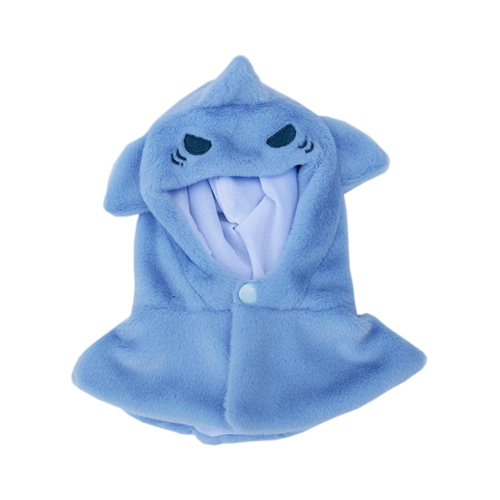 niannyyhouse 10cm 20cm Plush Doll Clothes Shawl Dinosaurs Sharks Rabbits Bears Puppies Embroidered Poncho Dolls Dress Up (Blue, 10cm)