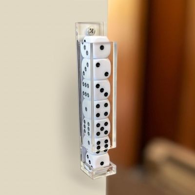 Beer Die Snappa Acrylic Dice Dispenser Holder Box + 7 White Playing Die + Screws Casino Game Nights (1pk + 7 Dice, Clear)