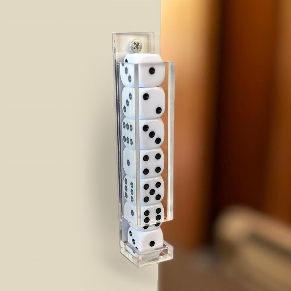 Beer Die Snappa Acrylic Dice Dispenser Holder Box + 7 White Playing Die + Screws Casino Game Nights (1pk + 7 Dice, Clear)