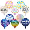 10 Pcs Happy Birthday Balloons, 18" Round Aluminum Foil Mylar Helium Balloon Inflatable Balloons for Birthday Party Decorations Supplies, Multi Pattern view 1