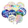 10 Pcs Happy Birthday Balloons, 18" Round Aluminum Foil Mylar Helium Balloon Inflatable Balloons for Birthday Party Decorations Supplies, Multi Pattern view 2