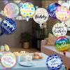 10 Pcs Happy Birthday Balloons, 18" Round Aluminum Foil Mylar Helium Balloon Inflatable Balloons for Birthday Party Decorations Supplies, Multi Pattern view 4