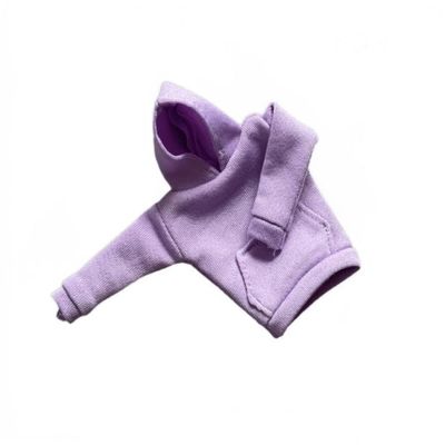 1/12 Scale Female Doll Clothes Hoodie for 6 inch Woman Action Figure Purple