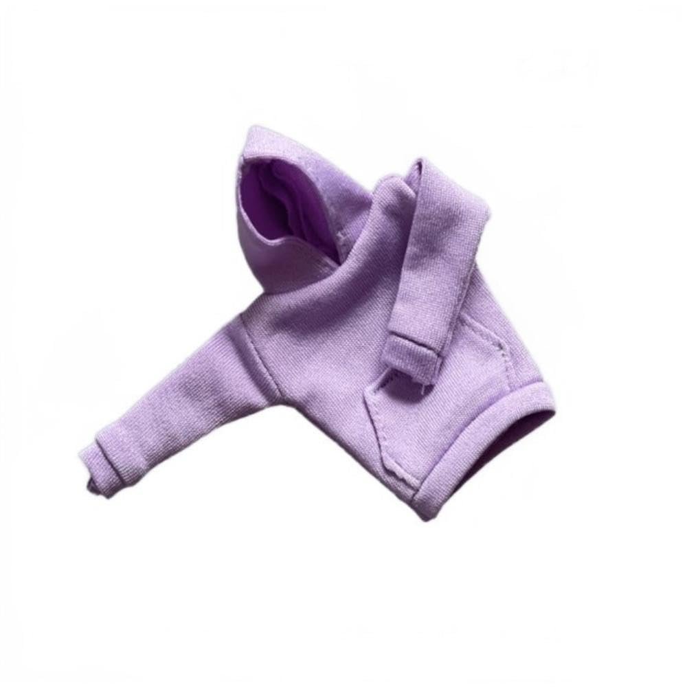 1/12 Scale Female Doll Clothes Hoodie for 6 inch Woman Action Figure Purple