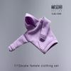1/12 Scale Female Doll Clothes Hoodie for 6 inch Woman Action Figure Purple view 2