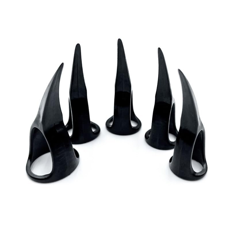 ALMYMM Pack of 5 x 2 Retro Punk Rock Gothic Claw Spike Rings Finger Claw, Talon Finger Rings Claws False Nails Rings Fingertips Claw Nail Art Decoration Halloween Costume Cosplay Party