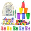 Bmag Counting Bears with Matching Sorting Cups, Preschool Math Learning Game with 24 Big Bears, 24 Little Bears, STEM Educational Learning Activities Gifts for Kids Age 3 4 5 Year Old view 1