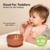 KeaBabies 2-Pack Baby Bowls with Suctions, Lids - Silicone Toddler Suction Bowls for Baby Boy, Girl, Kids, Food Grade Silicone, BPA-Free, Dishwasher Safe, Toddler Eating Essentials (Terracotta) view 3