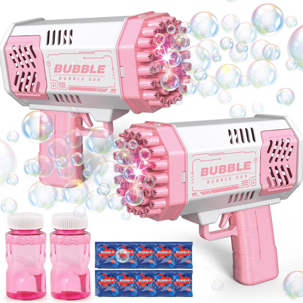 JONEG Toys for 3-8 Year Old Boys Girls: 2 Pack Bubble Machine for Kids with Bubble Solution, Gifts for 3 4 5 6 7 8 Years Old Boy Birthday Toy for Kid Toddlers Ages 4-6 Outdoor Wedding Bubbles Wands