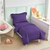 4 Piece Purple Toddler Bedding Set with Ruffle - 100% Egyptian Cotton, Toddler Bed - 1 Toddler Comforter + 1 Fitted Sheet 6" Drop + 1 Flat Sheet +1 Pillowcase for Baby Boys and Girls view 2