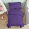 4 Piece Purple Toddler Bedding Set with Ruffle - 100% Egyptian Cotton, Toddler Bed - 1 Toddler Comforter + 1 Fitted Sheet 6" Drop + 1 Flat Sheet +1 Pillowcase for Baby Boys and Girls view 3