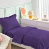 4 Piece Purple Toddler Bedding Set with Ruffle - 100% Egyptian Cotton, Toddler Bed - 1 Toddler Comforter + 1 Fitted Sheet 6" Drop + 1 Flat Sheet +1 Pillowcase for Baby Boys and Girls view 4