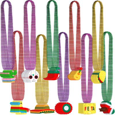 Bucherry 200 Pcs Cinco De Mayo Necklaces Bead Fiesta Decorations Mexican Necklace Mexican Party Favors Mexican Birthday Party Decorations for Luau Photo Props Fancy Dress Parties Carnivals