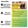 1step2dream Spanish Animal Guessing Card Games for Kids | Fun Educational Family Activities | Bilingual Stocking Stuffer, Travel Friendly Learning Board Games view 3