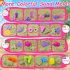Elovien Beach Sand Toys, 50Pcs Sandbox Toys with 2 Collapsible Buckets, Mesh Backpack Bag, Shovels, Ice Cream, Cake & Castle Sand Molds, Summer Outdoor Travel Toys for Kids Toddlers Girls view 3