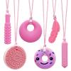 Chew Necklaces for Sensory Kids, Silicone Chewy Necklace for Children with Autism, ADHD, SPD, Chewing, 6 Pack Autism Sensory Toys view 1