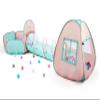3 in 1 Pop Up Kids Play Tent with Tunnel and Ball Pit for Kids, Boys, Girls, Babies and Toddlers, Indoor/Outdoor Playhouse,Orange Pink/Light Green view 1