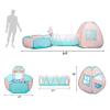 3 in 1 Pop Up Kids Play Tent with Tunnel and Ball Pit for Kids, Boys, Girls, Babies and Toddlers, Indoor/Outdoor Playhouse,Orange Pink/Light Green view 2