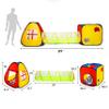 3 in 1 Pop Up Kids Play Tent with Tunnel and Ball Pit for Kids, Boys, Girls, Babies and Toddlers, Indoor/Outdoor Playhouse, Red&Yellow&Blue view 3