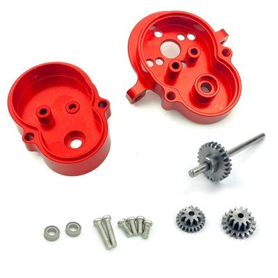 CHICHIYANG 1 Set Transfer Gearbox Kit with Metal Motor Gear Upgrade Parts for WPL D12 1/10 RC Truck Car