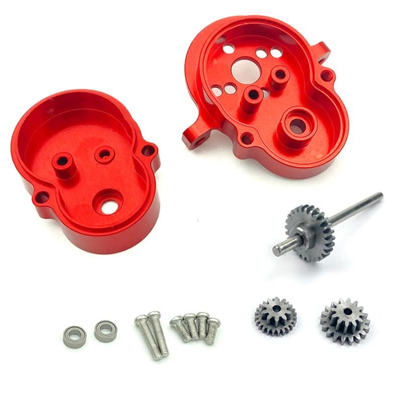 CHICHIYANG 1 Set Transfer Gearbox Kit with Metal Motor Gear Upgrade Parts for WPL D12 1/10 RC Truck Car