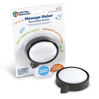Learning Resources Message Maker Recordable Button Speech Bubble - SEL Toys, Conversation Skills, Voice Recorder Buttons for Classroom, Teacher Literacy Group, Gifts for Kids