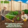 John Deere Deluxe 34" Wheelbarrow and Garden Set Includes 5 Realistic Gardening Tools,Gardening Apron, Gardening Gloves, Large Metal Wheelbarrow with Wooden Handles, Outdoor Toy Ages 5+ view 2