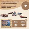 Buffalo Games - 500 Piece Wooden Jigsaw Puzzle - Cinque Terre - Unique Cut Pieces - Wooden Box - Full Size Poster, Ages 14 view 3