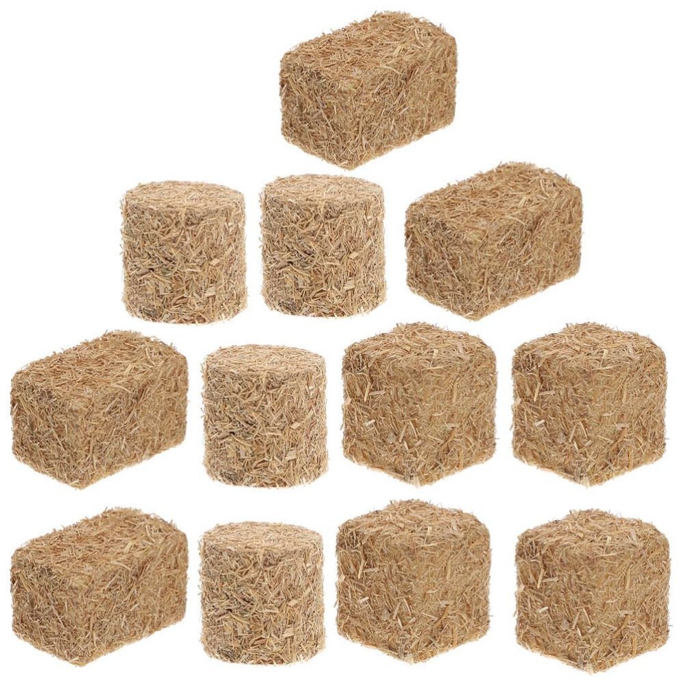 TOYANDONA 12pcs Mini Bales, Mini Haystack Miniature Straw Bales Dollhouse for Faux Autumn Craft Farm Micro Landscape Decoration