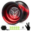 FETESNICE LY10 Yoyo for Kids 8-12 or Above, Responsive Yoyo Professional with Dual Function, Unresponsive Trick Yo yo for Adults with 10 Yo-yo Strings and Removal Bearing Tool (Black-Red) view 1