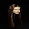 1/6 Scale Beauty Elf Girl Pale Skin Planted Hair Head Sculpt Carved for 12inch Action Figure Body Collection (Long Brown Hair) view 3
