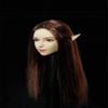 1/6 Scale Beauty Elf Girl Pale Skin Planted Hair Head Sculpt Carved for 12inch Action Figure Body Collection (Long Brown Hair) view 4
