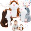 Motionchic 3 Pcs Talking Hamster Repeats What You Say Valentines Interactive Stuffed Plush Animal Hamster Toys Talking Mouse Toys for Kids Birthday Valentines Exchange Gifts Boys Girls Early Learning view 1