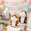 Motionchic 3 Pcs Talking Hamster Repeats What You Say Valentines Interactive Stuffed Plush Animal Hamster Toys Talking Mouse Toys for Kids Birthday Valentines Exchange Gifts Boys Girls Early Learning view 3
